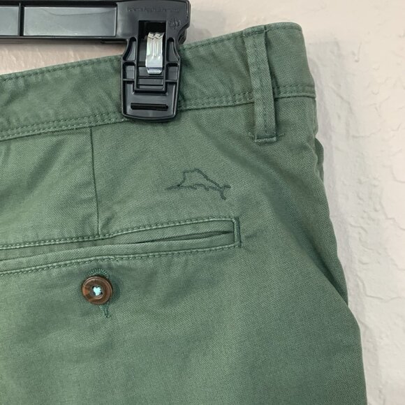 Tommy Bahama Shorts Mens 34 Dark Green Embroidered Marlin Pockets Beach Sailing - Picture 5 of 11